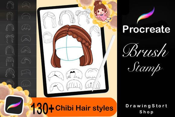 Download 130+ Procreate Hair Stamp Brushes - Stamp Collection
