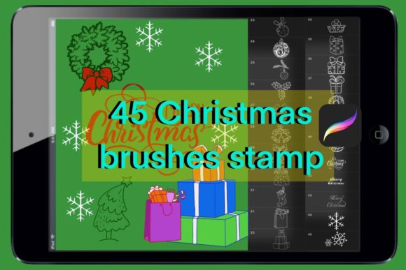 Download 45 Christmas Brushes Stamp - Stamp Collection