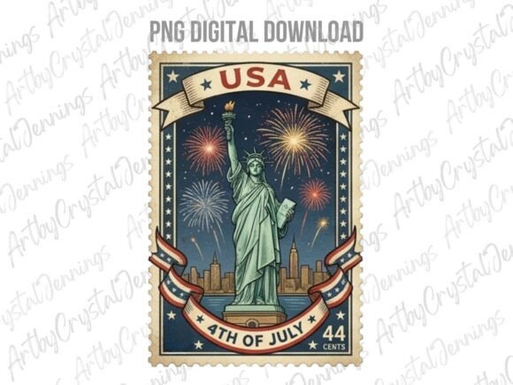 Download Vintage Statue of Liberty Stamp PNG - Stamp Collection