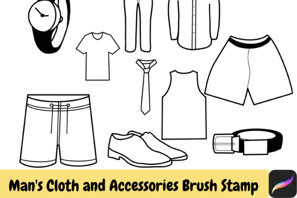 Download Man Cloth Procreate Brush Stamps - Stamp Collection
