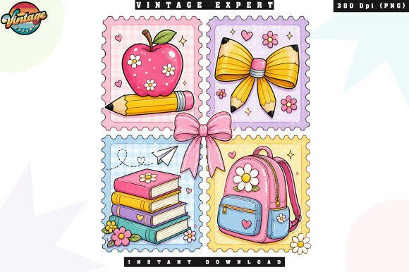 Download Coquette Back to School Stamp PNG - Stamp Collection