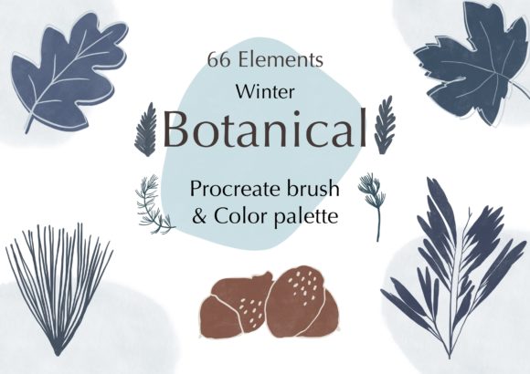 Download Procreate Stamp Brushes Winter Botanical - Stamp Collection
