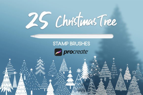 Download Christmas Tree Procreate Stamp Brushes - Stamp Collection