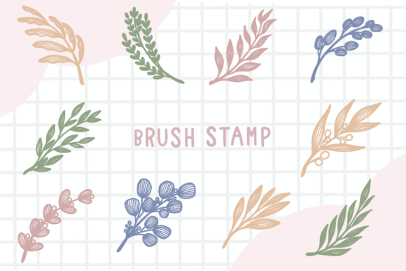 Download Line Art Leaf Brush Stamp Procreate - Stamp Collection