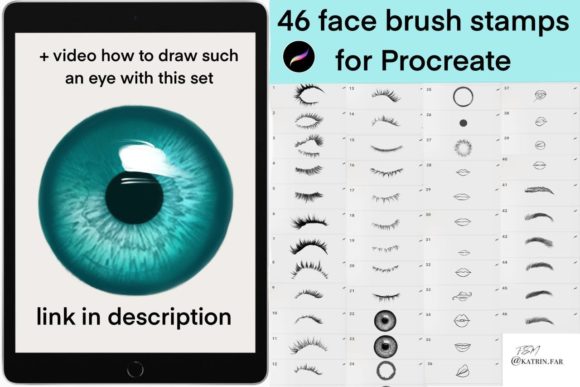Download Face Brush Stamps for Procreate - Stamp Collection