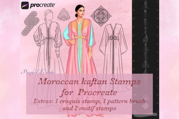 Download Moroccan Kaftan Procreate Stamps - Stamp Collection