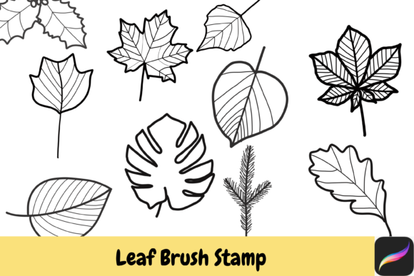 Download Leaf Procreate Brush Stamps IPAD - Stamp Collection
