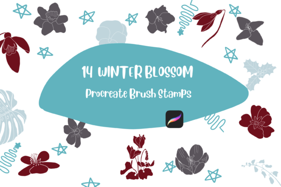 Download Procreate Brush Stamp Winter Blossom - Stamp Collection