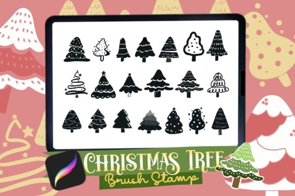 Download Christmas Tree Procreate Brush Stamp - Stamp Collection