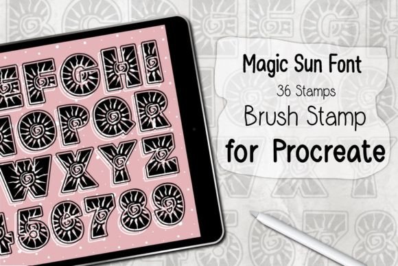 Download Magic Sun Font ‪Procreate Brush Stamp‬ - Stamp Collection
