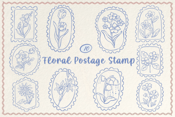 Download Floral Postage Stamp PNG Clipart Bundle - Stamp Collection