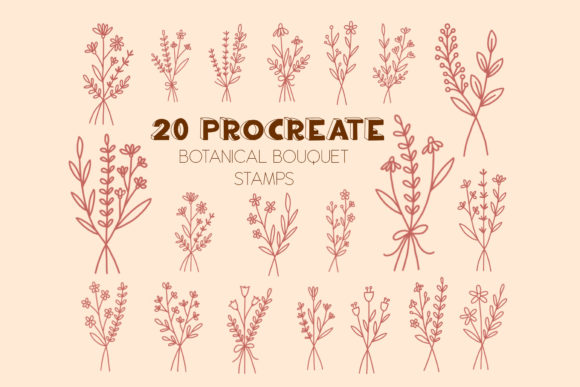 Download 20 Botanical Procreate Brush Stamps - Stamp Collection