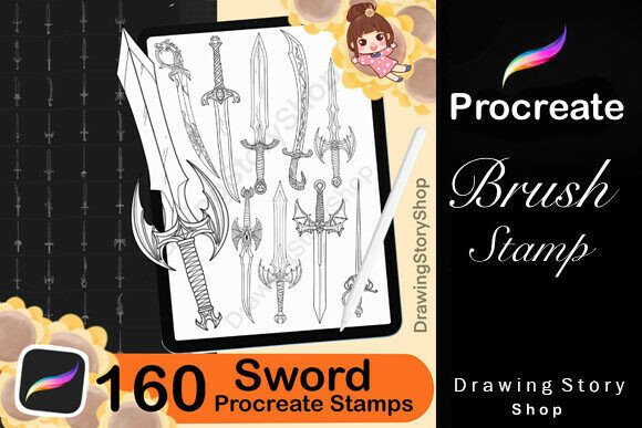 Download 160 Sword Procreate Brushes Stamps - Stamp Collection