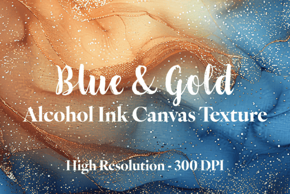 Download Blue &amp; Gold Alcohol Ink Canvas Texture - Canvas texture Collection