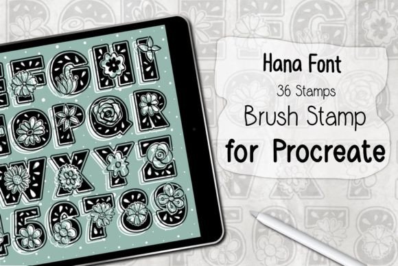Download Hana Font‪ ‪Procreate Brush Stamp‬‬ - Stamp Collection