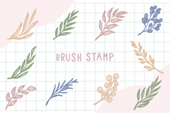 Download Line Art Leaf Brush Stamp Procreate - Stamp Collection