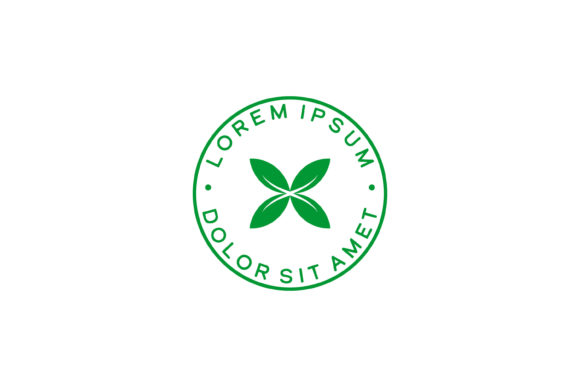 Download Green Leaf Stamp Logo Label Icon Vector - Stamp Collection