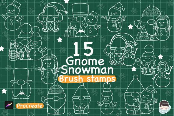 Download 15 Christmas Procreate Stamps - Stamp Collection
