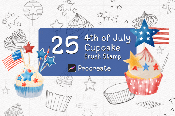 Download 25 Brush Stamp Procreate, Cupcake - Stamp Collection