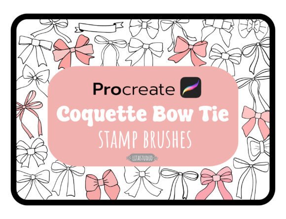 Download Bow Stamp Procreate,Ribbon Stamp Brushes - Stamp Collection
