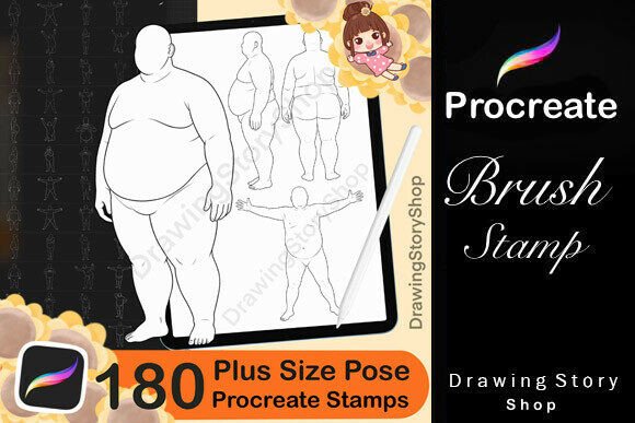 Download 180 Procreate Male Plus Size Body Stamps - Stamp Collection