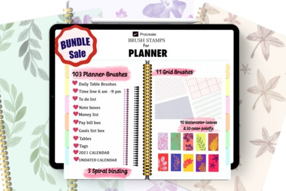 Download Planner Stamps Procreate,Bundle Sale - Stamp Collection