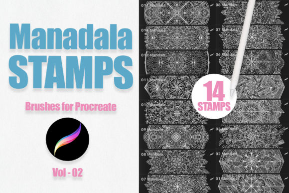 Download Procreate Brushes. Mandala Stamps Vol-02 - Stamp Collection