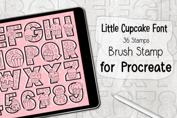 Download Little Cupcake Font ‪Procreate Stamp‬ - Stamp Collection