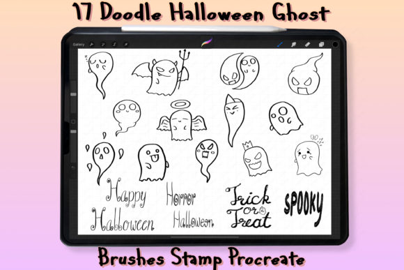 Download 17 Ghost Brush Stamp Procreate - Stamp Collection