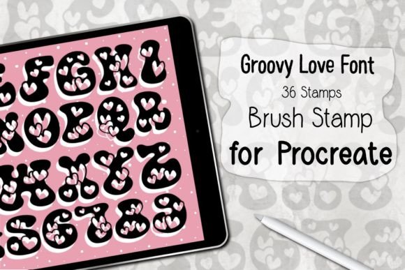 Download Groovy Love Font ‪Procreate Brush Stamp‬ - Stamp Collection