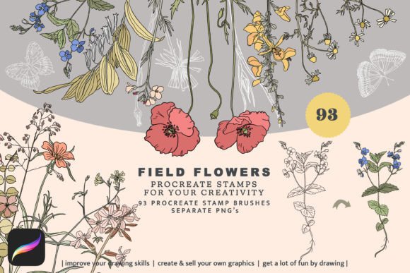 Download Procreate Brushes Wildflower Stamps - Stamp Collection