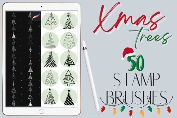 Download Procreate Christmas Tree Stamp Brushes - Stamp Collection