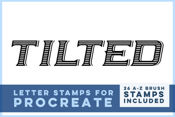 Download Tilted Letter Stamps for Procreate - Stamp Collection