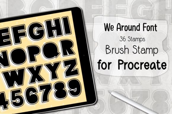 Download We Around Font ‪Procreate Brush Stamp‬ - Stamp Collection