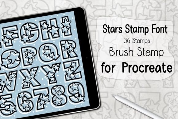 Download Stars Stamp Font ‪Procreate Brush Stamp‬ - Stamp Collection
