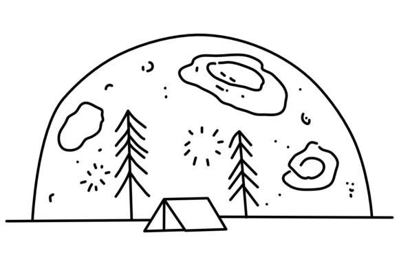 Download NightTentLandscape Procreate Brush Stamp - Stamp Collection