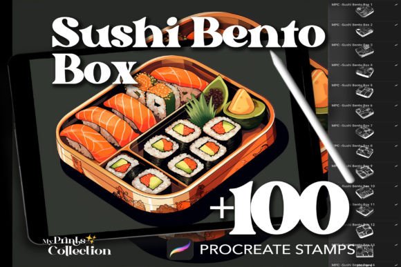 Download 100+ Procreate Sushi Bento Box Stamps - Stamp Collection