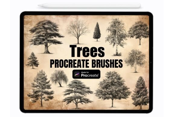 Download Forest Trees Procreate Stamps Brushes - Stamp Collection