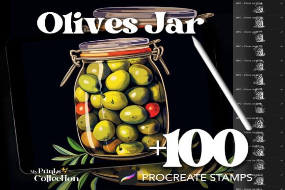 Download 100+ Procreate Olives Jar Stamps - Stamp Collection