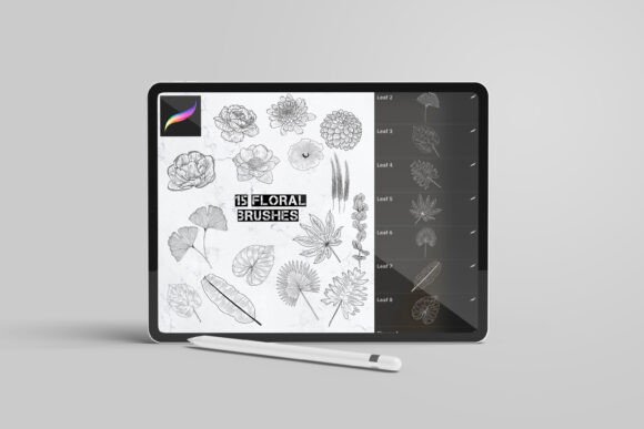 Download 15 Floral Stamp Brushes Procreate - Stamp Collection