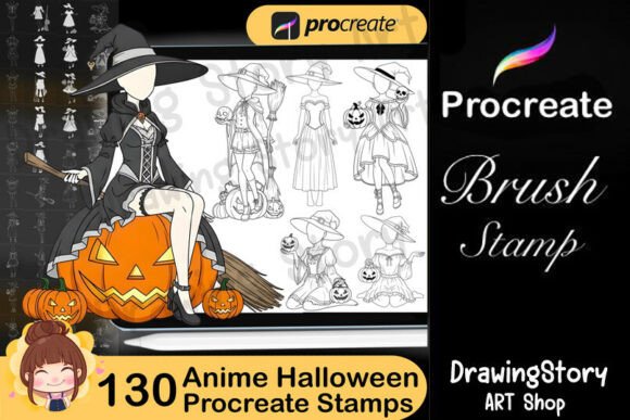 Download 130 Procreate Anime Halloween Stamps - Stamp Collection
