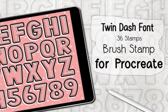 Download Twin Dash Font ‪Procreate Brush Stamp‬ - Stamp Collection