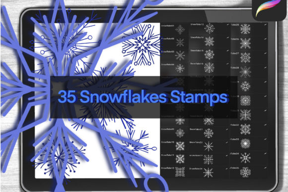 Download Snowflake Procreate Stamps - Stamp Collection