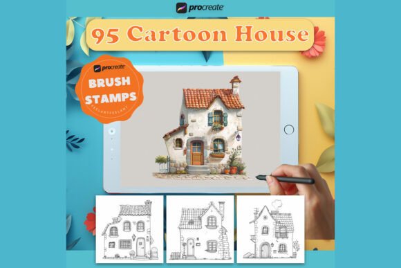 Download Cartoon House, 95 Procreate Stamps - Stamp Collection