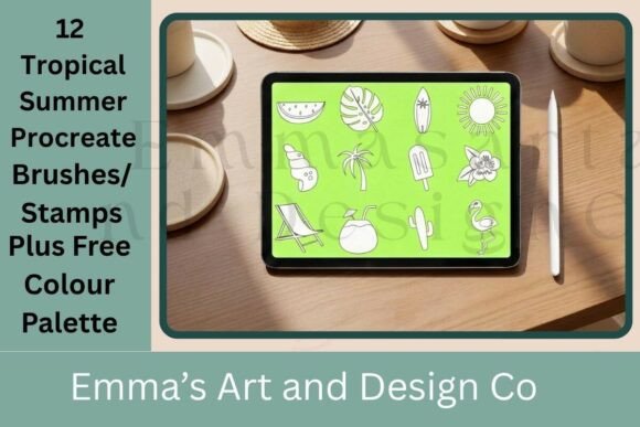 Download Tropical Summer Procreate Stamps - Stamp Collection