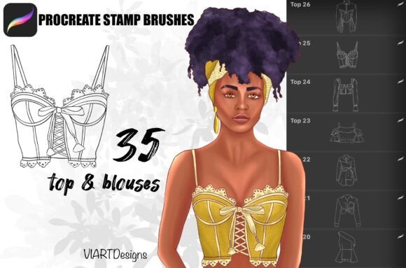 Download Fashion Tops&amp;blouses Stamp Procreate - Stamp Collection