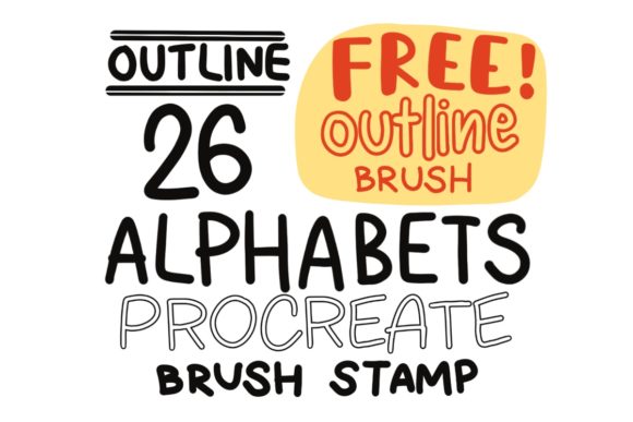 Download 26 Alphabet Brush Stamp, Procreate Brush - Stamp Collection