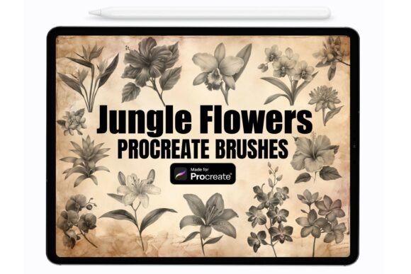 Download Jungle Flowers Procreate Stamps Brushes - Stamp Collection