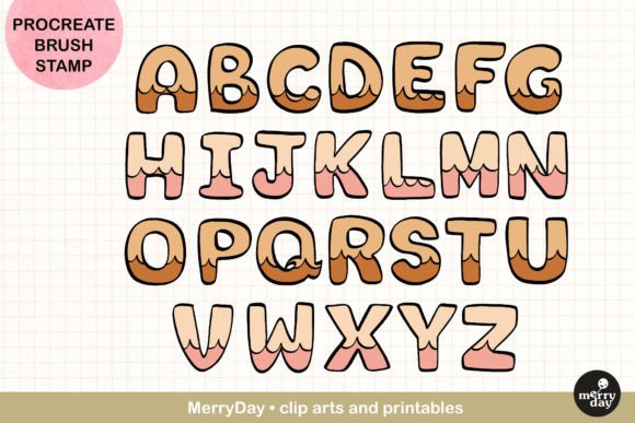 Download Procreate Brush Stamp of 26 Alphabet - Stamp Collection