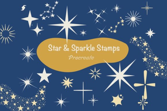 Download Star &amp; Sparkle Procreate Brush Stamps - Stamp Collection